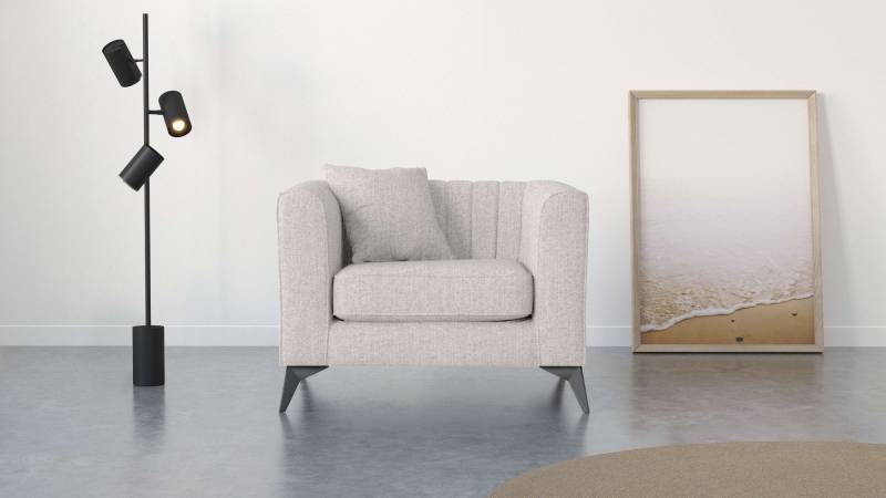 Places of Style Sessel »MATTHEW Loungesessel, Masse B/T/H: 99/86/74 cm«, incl. 1 Zierkissen, Steppung im Rückenbereich von PLACES OF STYLE