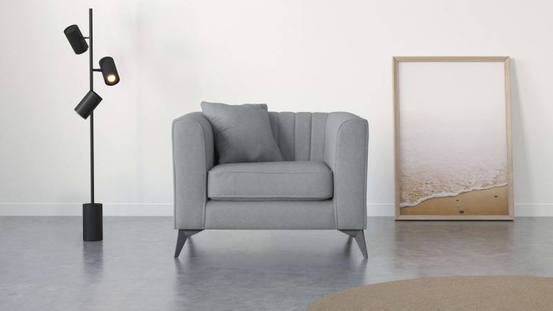 Places of Style Sessel »MATTHEW Loungesessel, Masse B/T/H: 99/86/74 cm«, incl. 1 Zierkissen, Steppung im Rückenbereich von PLACES OF STYLE