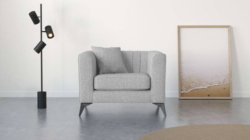 Places of Style Sessel »MATTHEW Loungesessel, Masse B/T/H: 99/86/74 cm«, incl. 1 Zierkissen, Steppung im Rückenbereich von PLACES OF STYLE