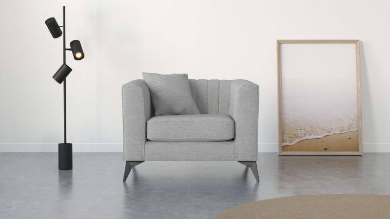 Places of Style Sessel »MATTHEW Loungesessel, Masse B/T/H: 99/86/74 cm«, incl. 1 Zierkissen, Steppung im Rückenbereich von PLACES OF STYLE