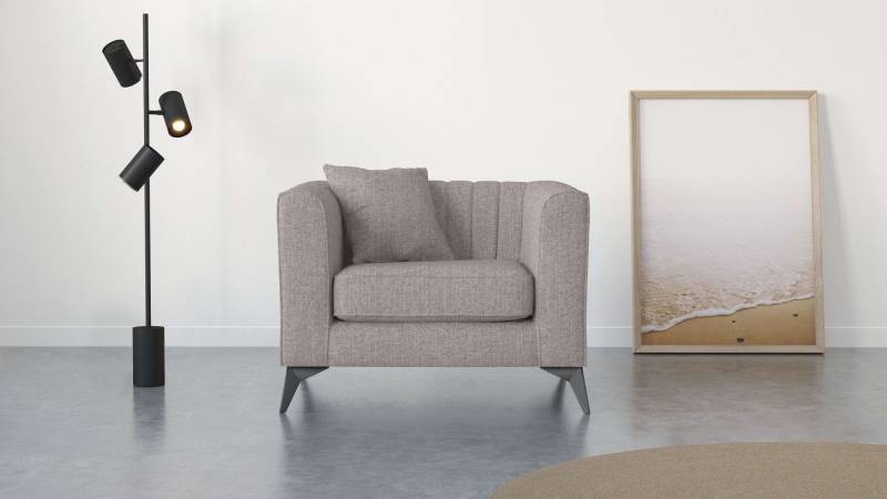 Places of Style Sessel »MATTHEW Loungesessel, Masse B/T/H: 99/86/74 cm«, incl. 1 Zierkissen, Steppung im Rückenbereich von PLACES OF STYLE