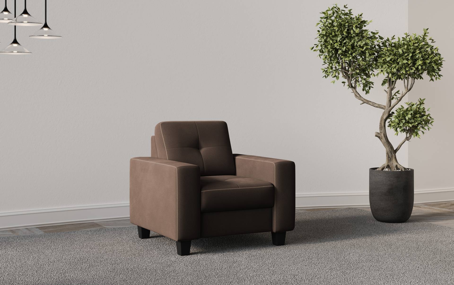 Places of Style Sessel »Varese«, Kreuznaht in beige von PLACES OF STYLE
