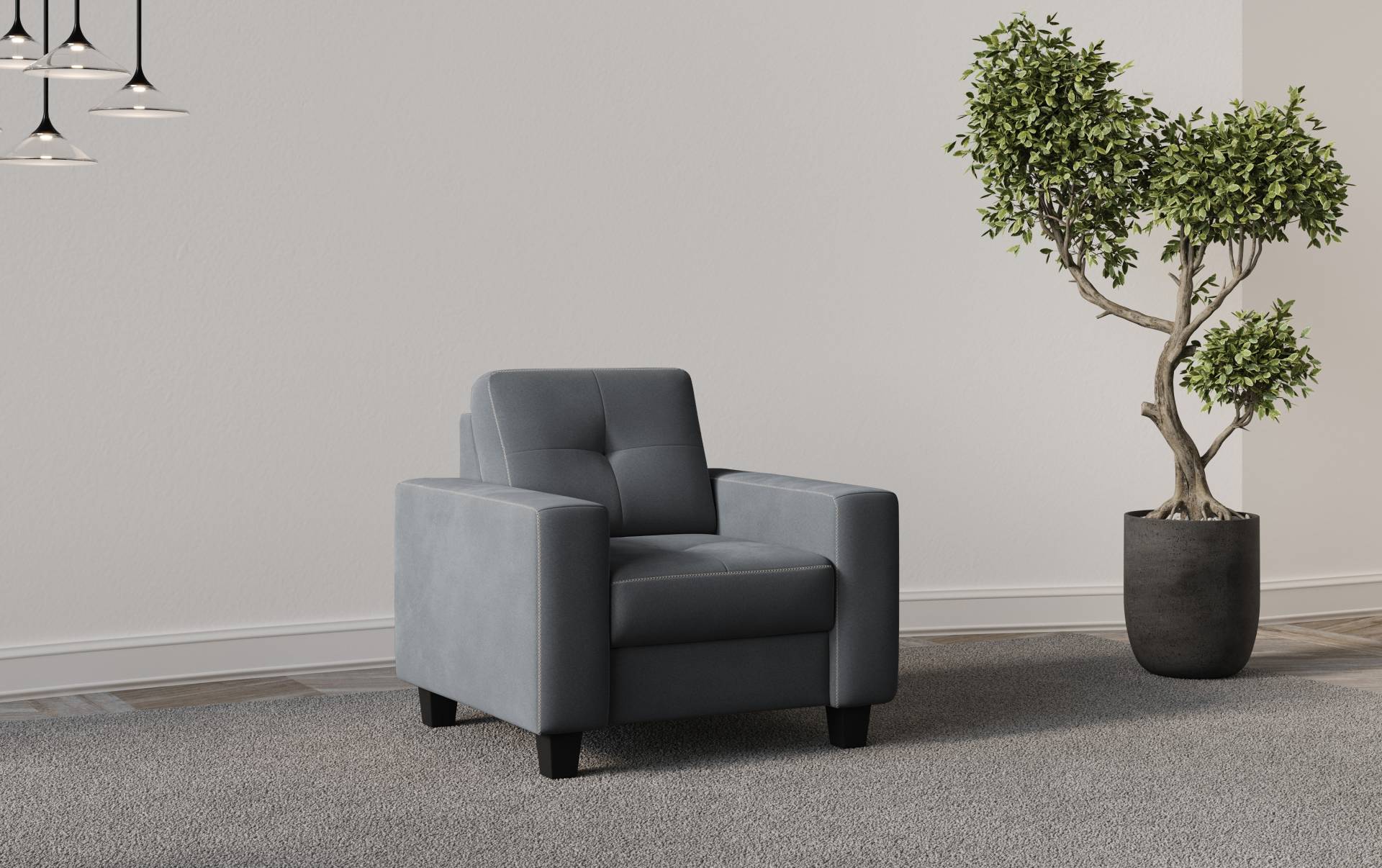 Places of Style Sessel »Varese«, Kreuznaht in beige von PLACES OF STYLE