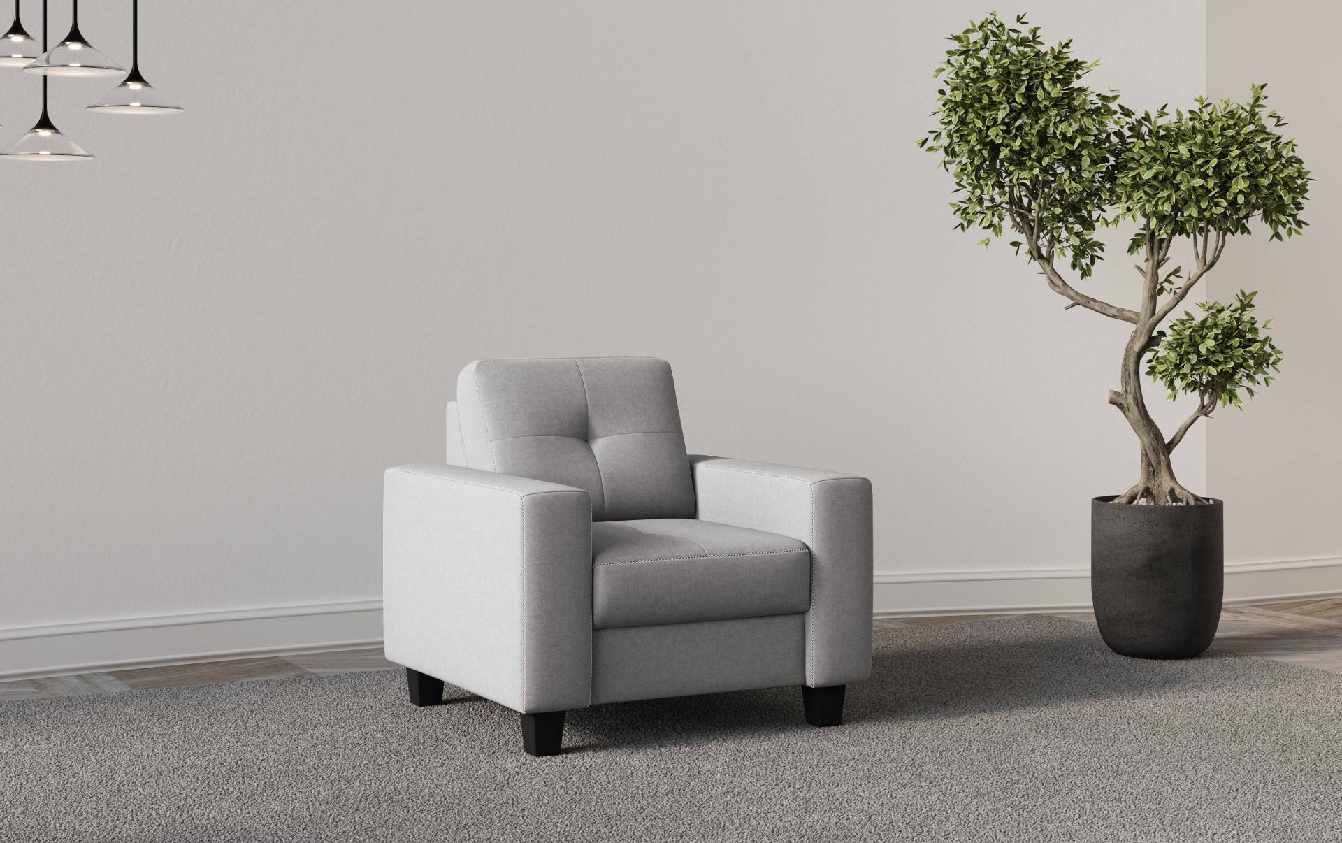 Places of Style Sessel »Varese«, Kreuznaht in beige von PLACES OF STYLE