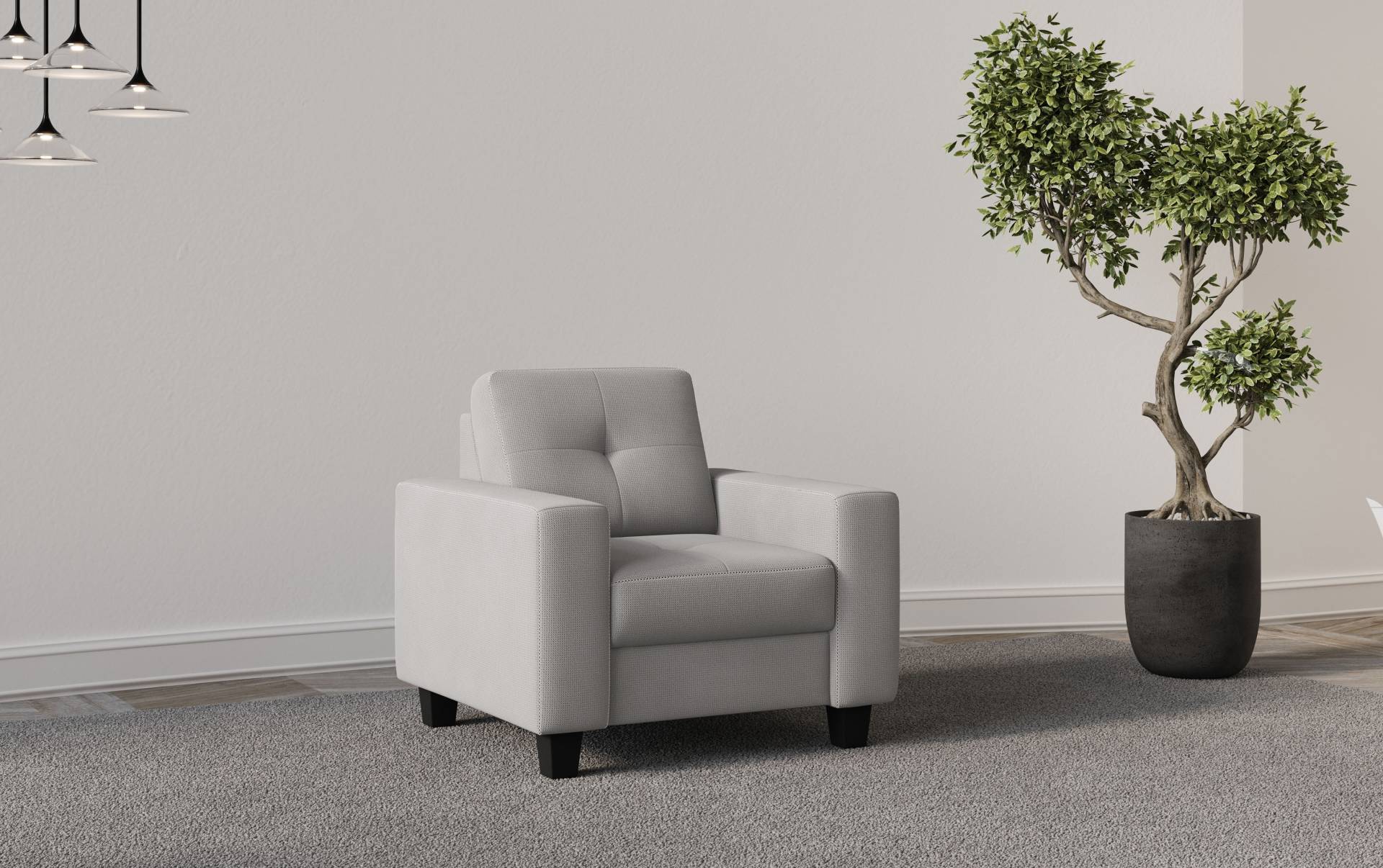 Places of Style Sessel »Varese«, Kreuznaht in beige von PLACES OF STYLE
