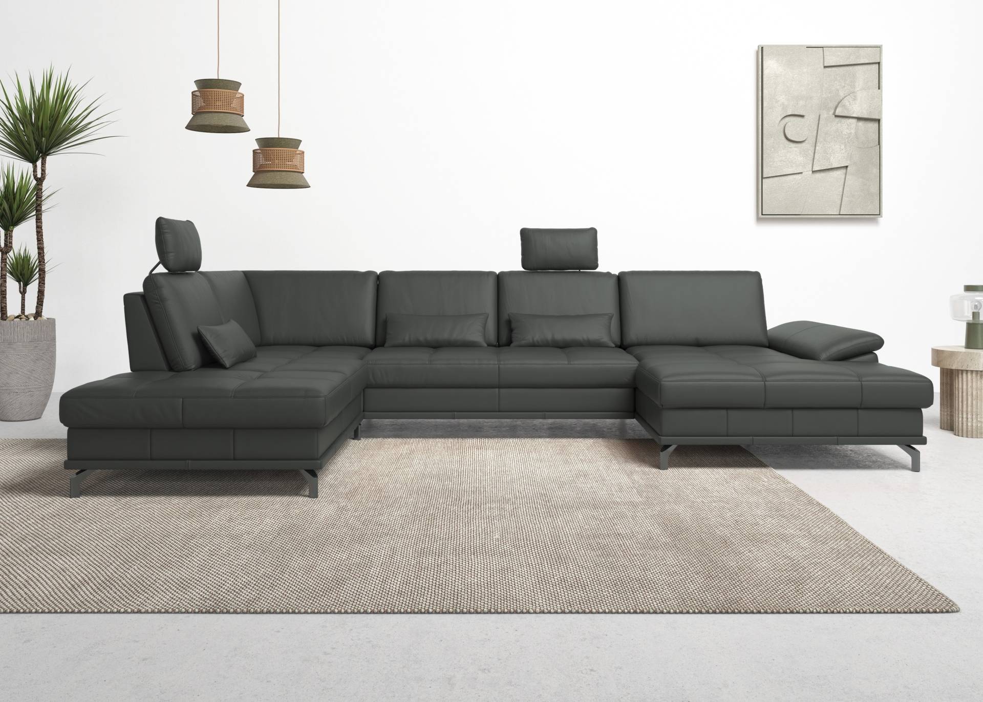 Places of Style Wohnlandschaft »Costello U-Form, mit Sitztiefenverstellung, Armteilverstellung und«, 3 Nierenkissen, optional Bettfunktion und Bettkasten Places of Style Wohnlandschaft »Costello U-Form, mit Sitztiefenverstellung, Armteilverstellung und«, 3 Nierenkissen, optional Bettfunktion und Bettkasten von PLACES OF STYLE