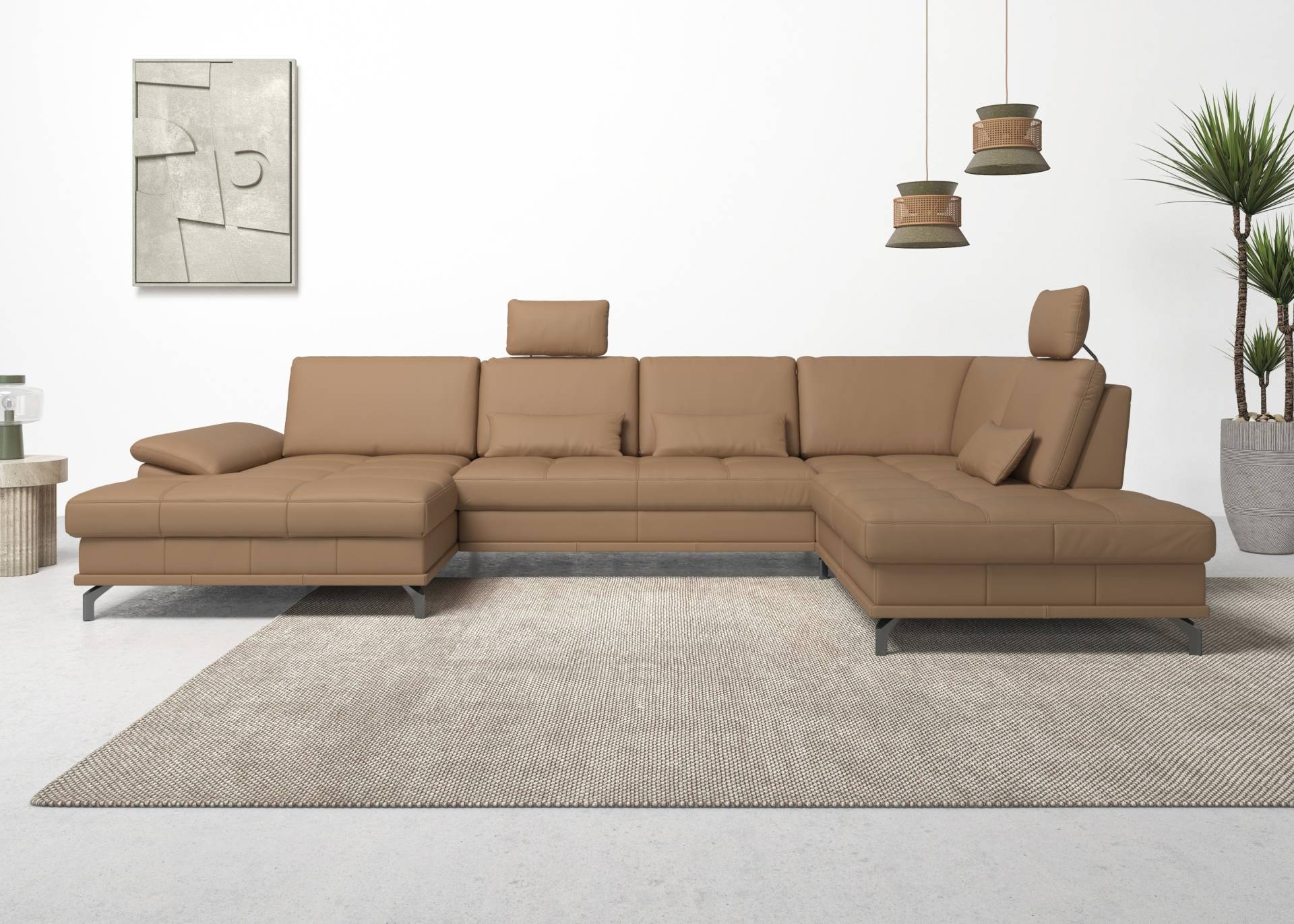 Places of Style Wohnlandschaft »Costello U-Form, mit Sitztiefenverstellung, Armteilverstellung und«, 3 Nierenkissen, optional Bettfunktion und Bettkasten Places of Style Wohnlandschaft »Costello U-Form, mit Sitztiefenverstellung, Armteilverstellung und«, 3 Nierenkissen, optional Bettfunktion und Bettkasten von PLACES OF STYLE