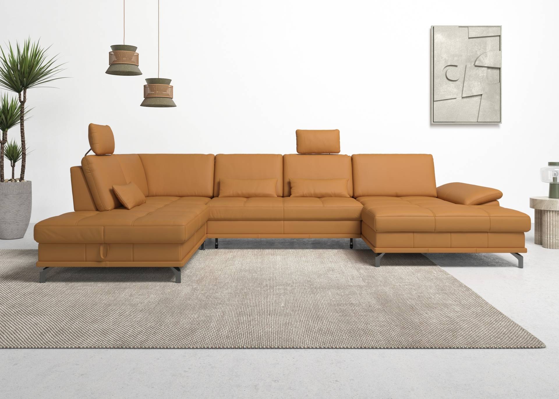 Places of Style Wohnlandschaft »Costello U-Form, mit Sitztiefenverstellung, Armteilverstellung und«, 3 Nierenkissen, optional Bettfunktion und Bettkasten Places of Style Wohnlandschaft »Costello U-Form, mit Sitztiefenverstellung, Armteilverstellung und«, 3 Nierenkissen, optional Bettfunktion und Bettkasten von PLACES OF STYLE