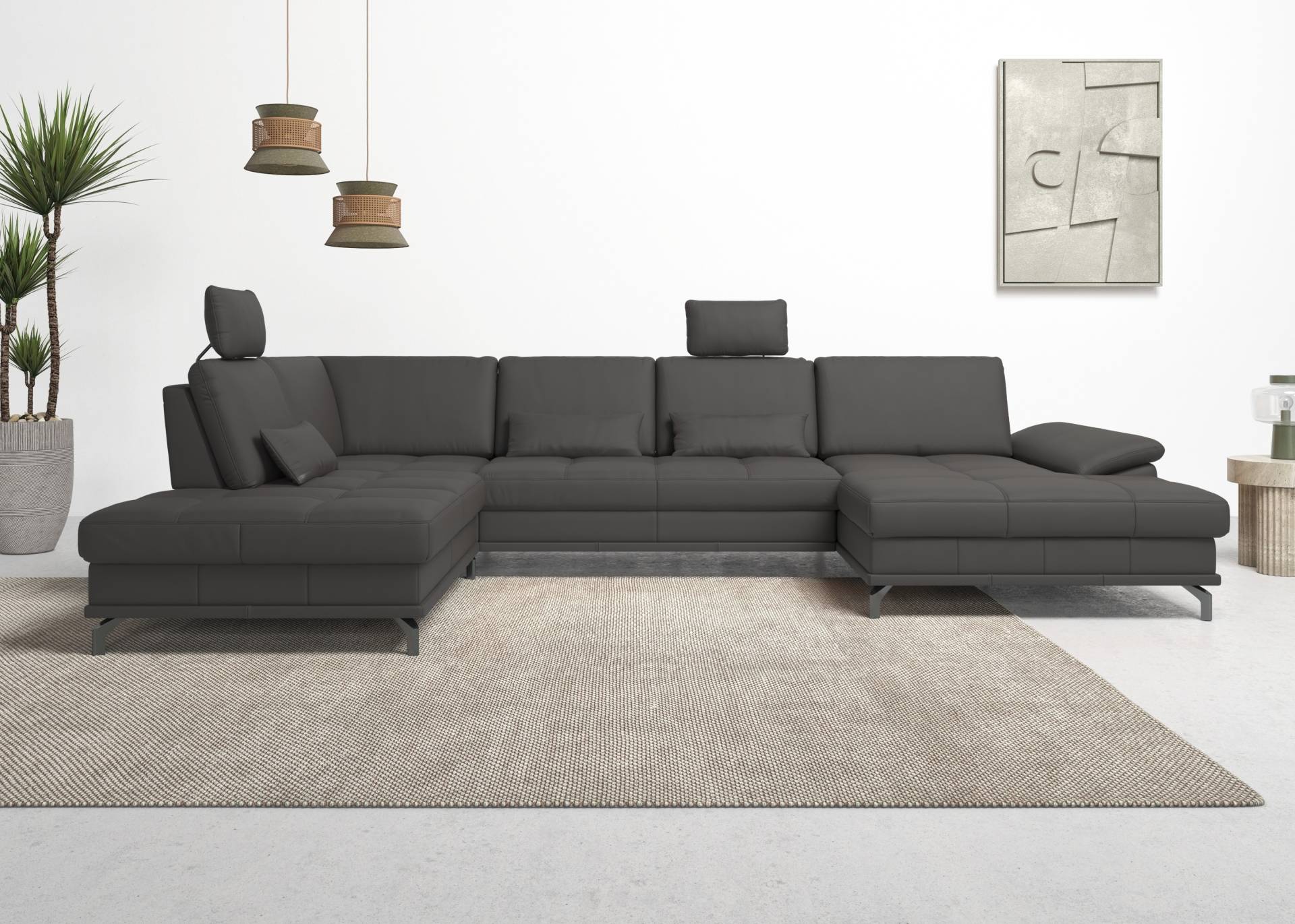 Places of Style Wohnlandschaft »Costello U-Form, mit Sitztiefenverstellung, Armteilverstellung und«, 3 Nierenkissen, optional Bettfunktion und Bettkasten Places of Style Wohnlandschaft »Costello U-Form, mit Sitztiefenverstellung, Armteilverstellung und«, 3 Nierenkissen, optional Bettfunktion und Bettkasten von PLACES OF STYLE
