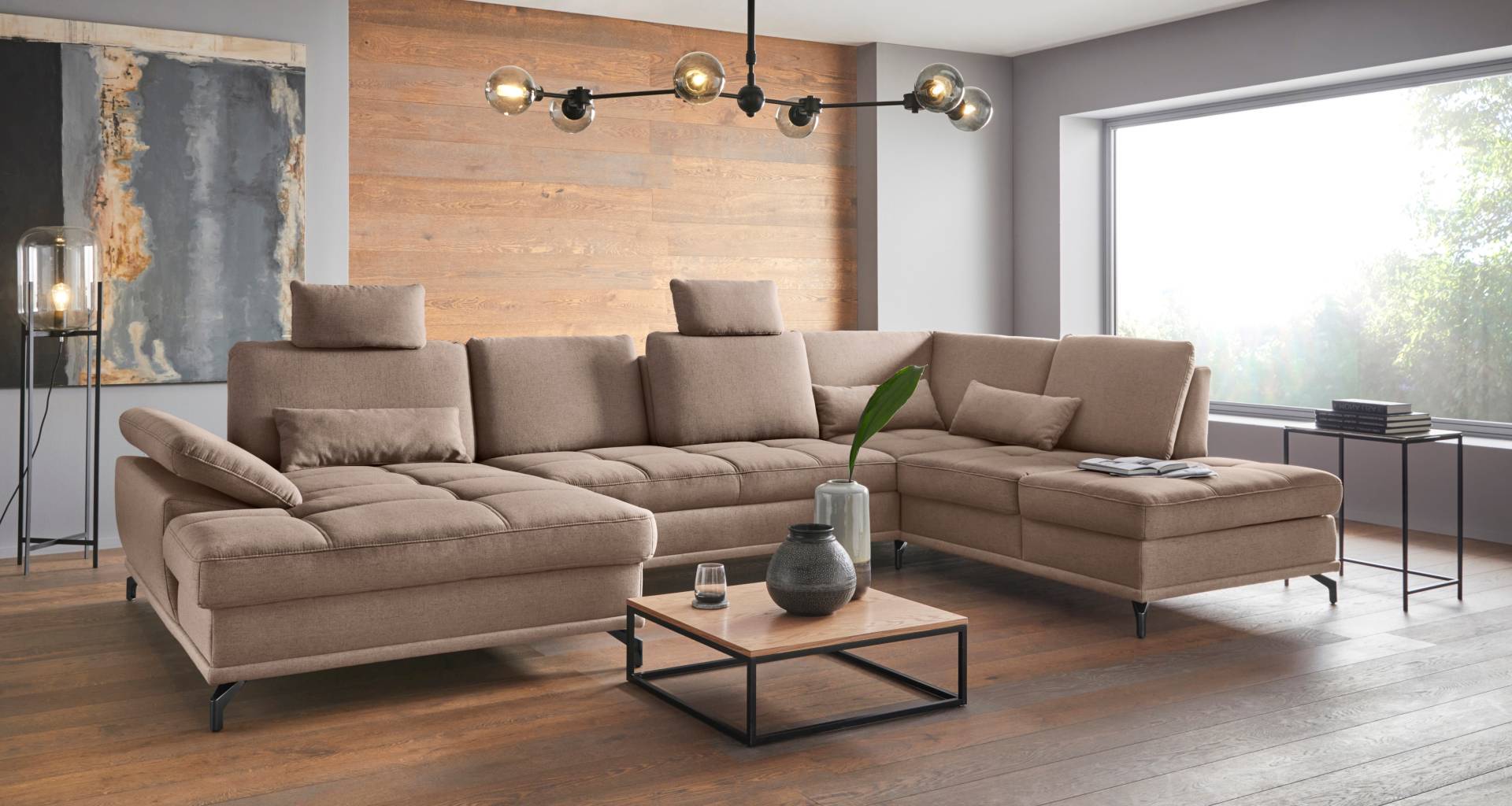 Places of Style Wohnlandschaft »Costello U-Form, mit Sitztiefenverstellung, Armteilverstellung und«, 3 Nierenkissen, optional Bettfunktion und Bettkasten Places of Style Wohnlandschaft »Costello U-Form, mit Sitztiefenverstellung, Armteilverstellung und«, 3 Nierenkissen, optional Bettfunktion und Bettkasten von PLACES OF STYLE