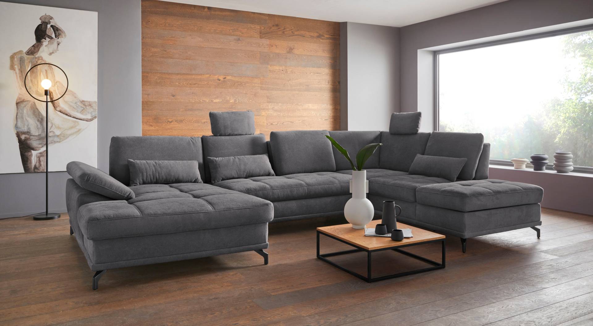 Places of Style Wohnlandschaft »Costello U-Form, mit Sitztiefenverstellung, Armteilverstellung und«, 3 Nierenkissen, optional Bettfunktion und Bettkasten Places of Style Wohnlandschaft »Costello U-Form, mit Sitztiefenverstellung, Armteilverstellung und«, 3 Nierenkissen, optional Bettfunktion und Bettkasten von PLACES OF STYLE