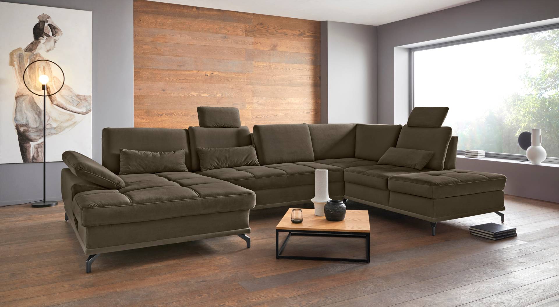 Places of Style Wohnlandschaft »Costello U-Form, mit Sitztiefenverstellung, Armteilverstellung und«, 3 Nierenkissen, optional Bettfunktion und Bettkasten Places of Style Wohnlandschaft »Costello U-Form, mit Sitztiefenverstellung, Armteilverstellung und«, 3 Nierenkissen, optional Bettfunktion und Bettkasten von PLACES OF STYLE