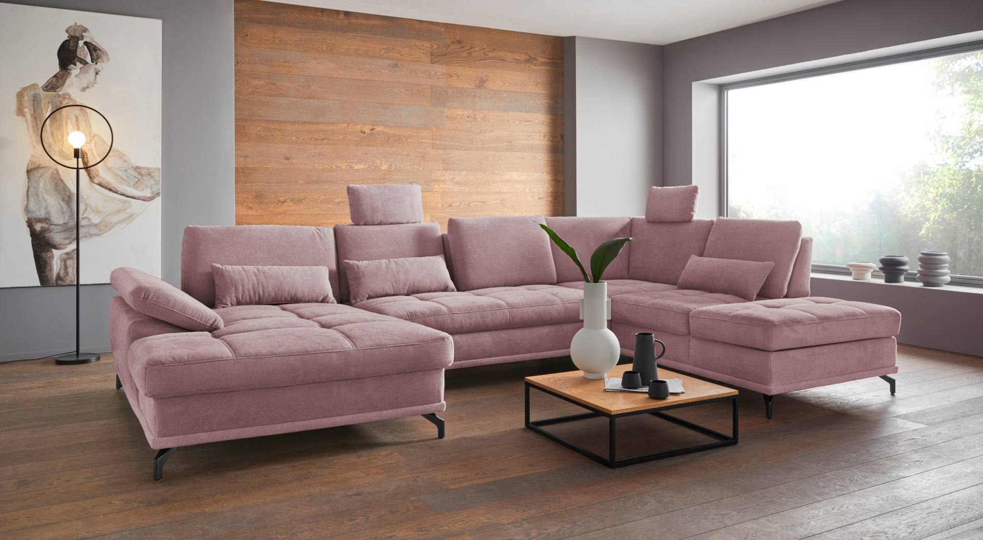 Places of Style Wohnlandschaft »Costello U-Form, mit Sitztiefenverstellung, Armteilverstellung und«, 3 Nierenkissen, optional Bettfunktion und Bettkasten Places of Style Wohnlandschaft »Costello U-Form, mit Sitztiefenverstellung, Armteilverstellung und«, 3 Nierenkissen, optional Bettfunktion und Bettkasten von PLACES OF STYLE