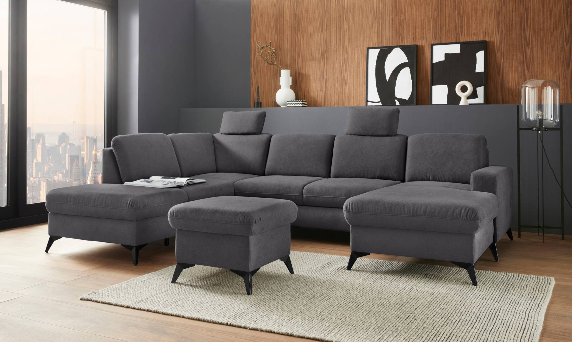Places of Style Wohnlandschaft »Lolland U-Form«, Wahlweise mit Bettfunktion und Stauraum, auch mit abwischbarem Bezug Places of Style Wohnlandschaft »Lolland U-Form«, Wahlweise mit Bettfunktion und Stauraum, auch mit abwischbarem Bezug von PLACES OF STYLE