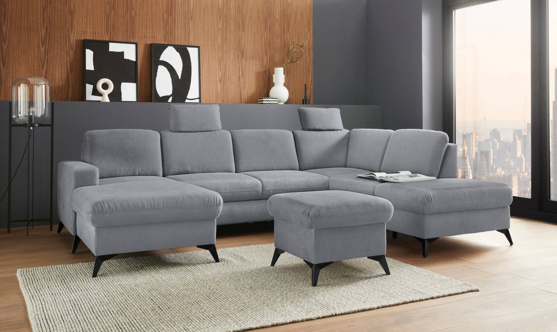 Places of Style Wohnlandschaft »Lolland U-Form«, Wahlweise mit Bettfunktion und Stauraum, auch mit abwischbarem Bezug Places of Style Wohnlandschaft »Lolland U-Form«, Wahlweise mit Bettfunktion und Stauraum, auch mit abwischbarem Bezug von PLACES OF STYLE