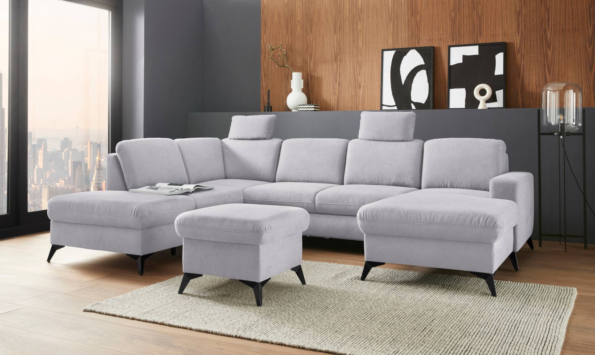 Places of Style Wohnlandschaft »Lolland U-Form«, Wahlweise mit Bettfunktion und Stauraum, auch mit abwischbarem Bezug Places of Style Wohnlandschaft »Lolland U-Form«, Wahlweise mit Bettfunktion und Stauraum, auch mit abwischbarem Bezug von PLACES OF STYLE