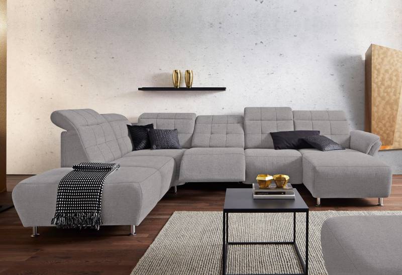 Places of Style Wohnlandschaft »Manhattan U-Form«, 2 Sitze mit elektrischer Relaxfunktion, verstellbare Armlehnen von PLACES OF STYLE