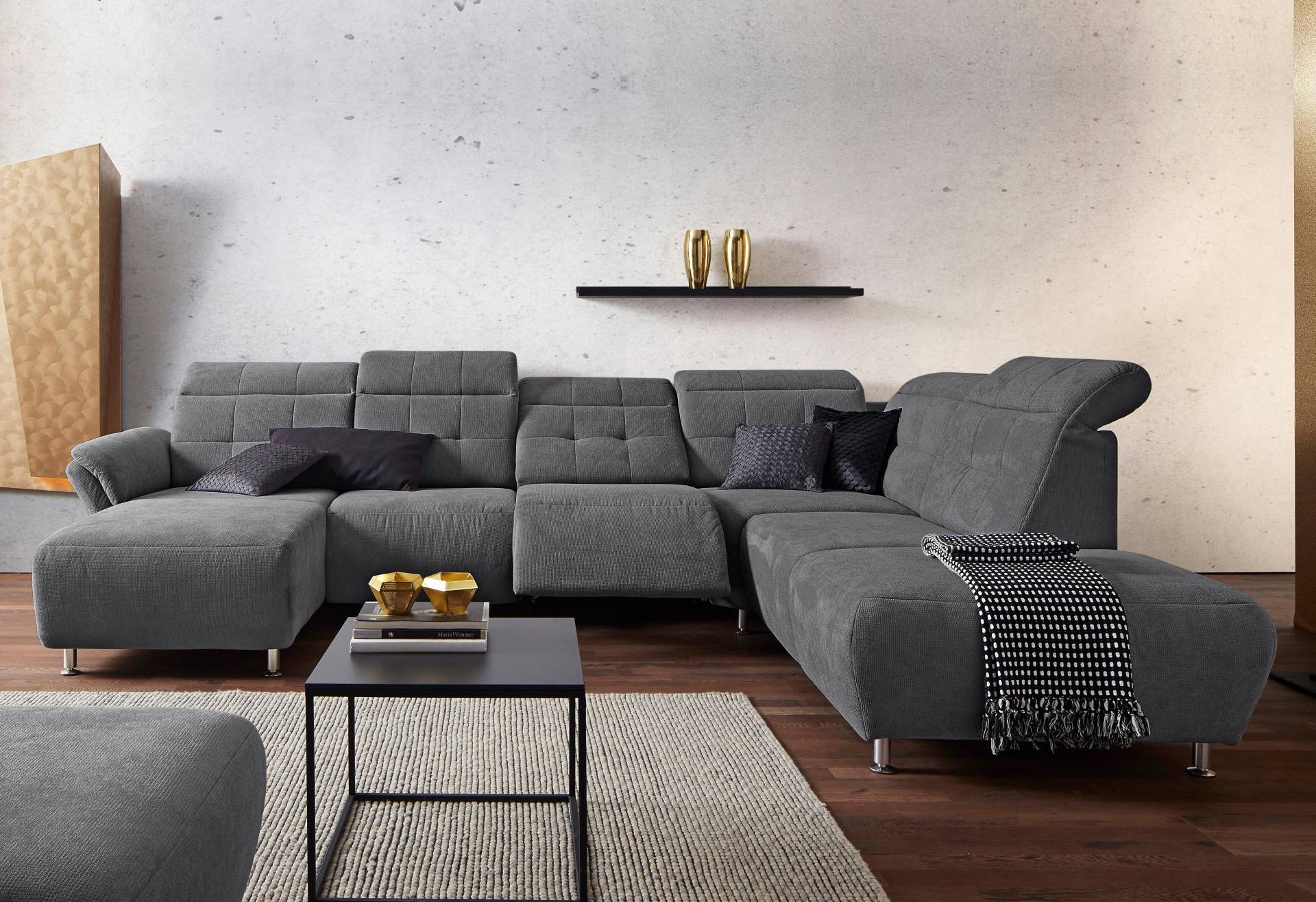 Places of Style Wohnlandschaft »Manhattan U-Form«, 2 Sitze mit elektrischer Relaxfunktion, verstellbare Armlehnen von PLACES OF STYLE
