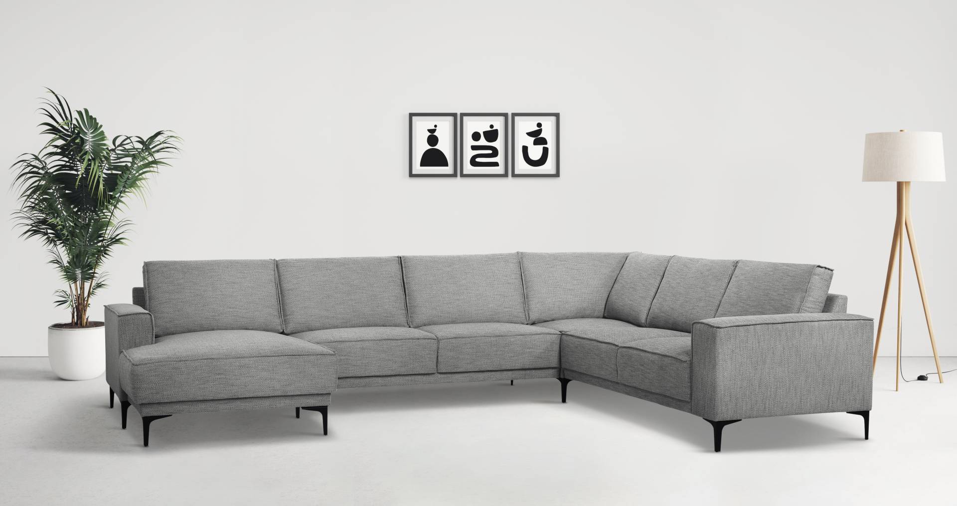 Places of Style Wohnlandschaft »Oland«, U-Form, im zeitlosem Design und hochwertiger Verabeitung von PLACES OF STYLE