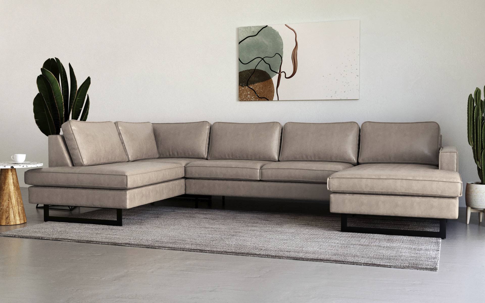 Places of Style Wohnlandschaft »Pinto, 350 cm, U-Form, XXL, mit Ottomanen«, Cord, Feincord, Luxus-Microfaser Leder und Chenille Places of Style Wohnlandschaft »Pinto, 350 cm, U-Form, XXL, mit Ottomanen«, Cord, Feincord, Luxus-Microfaser Leder und Chenille von PLACES OF STYLE