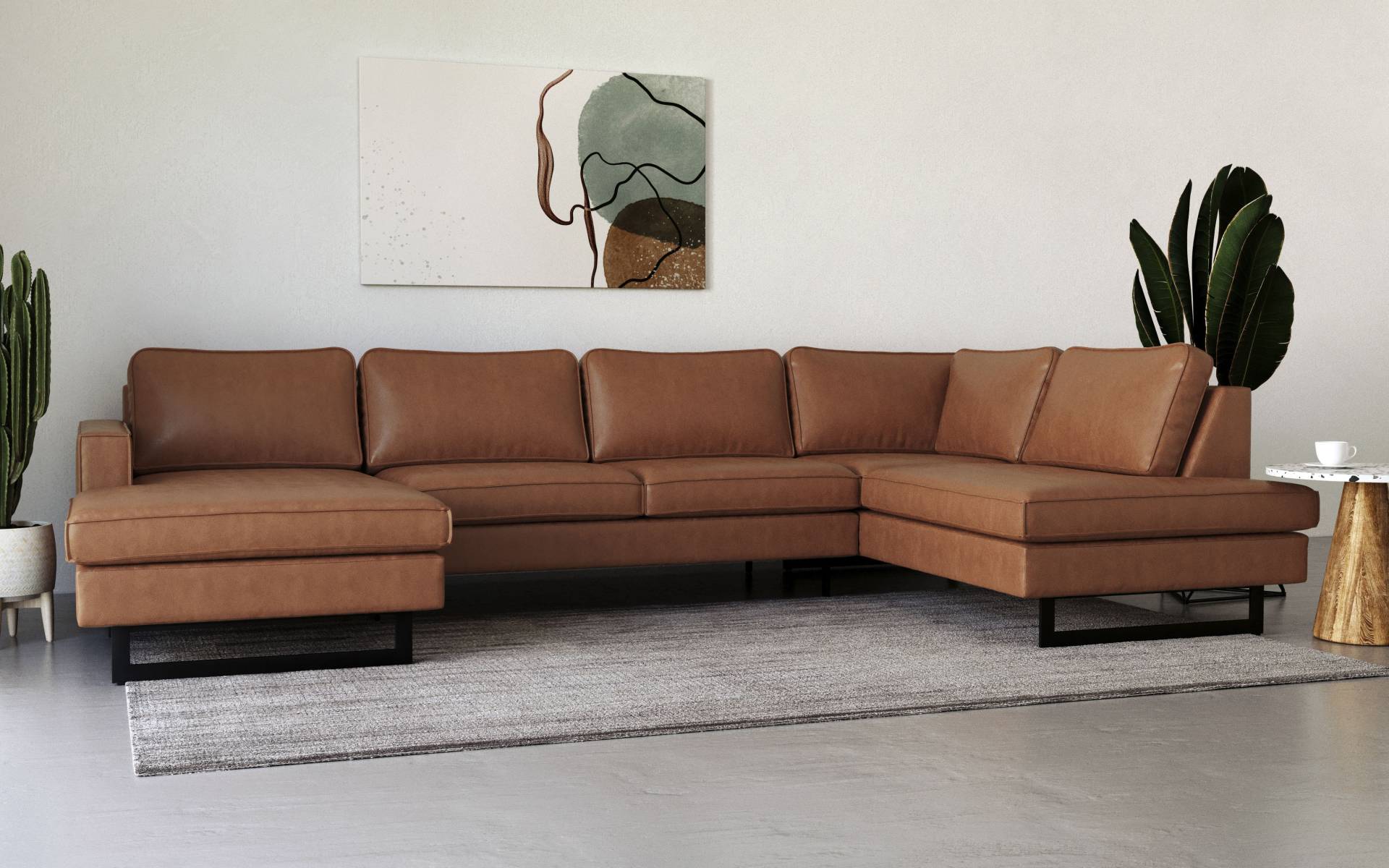 Places of Style Wohnlandschaft »Pinto, 350 cm, U-Form, XXL, mit Ottomanen«, Cord, Feincord, Luxus-Microfaser Leder und Chenille Places of Style Wohnlandschaft »Pinto, 350 cm, U-Form, XXL, mit Ottomanen«, Cord, Feincord, Luxus-Microfaser Leder und Chenille von PLACES OF STYLE