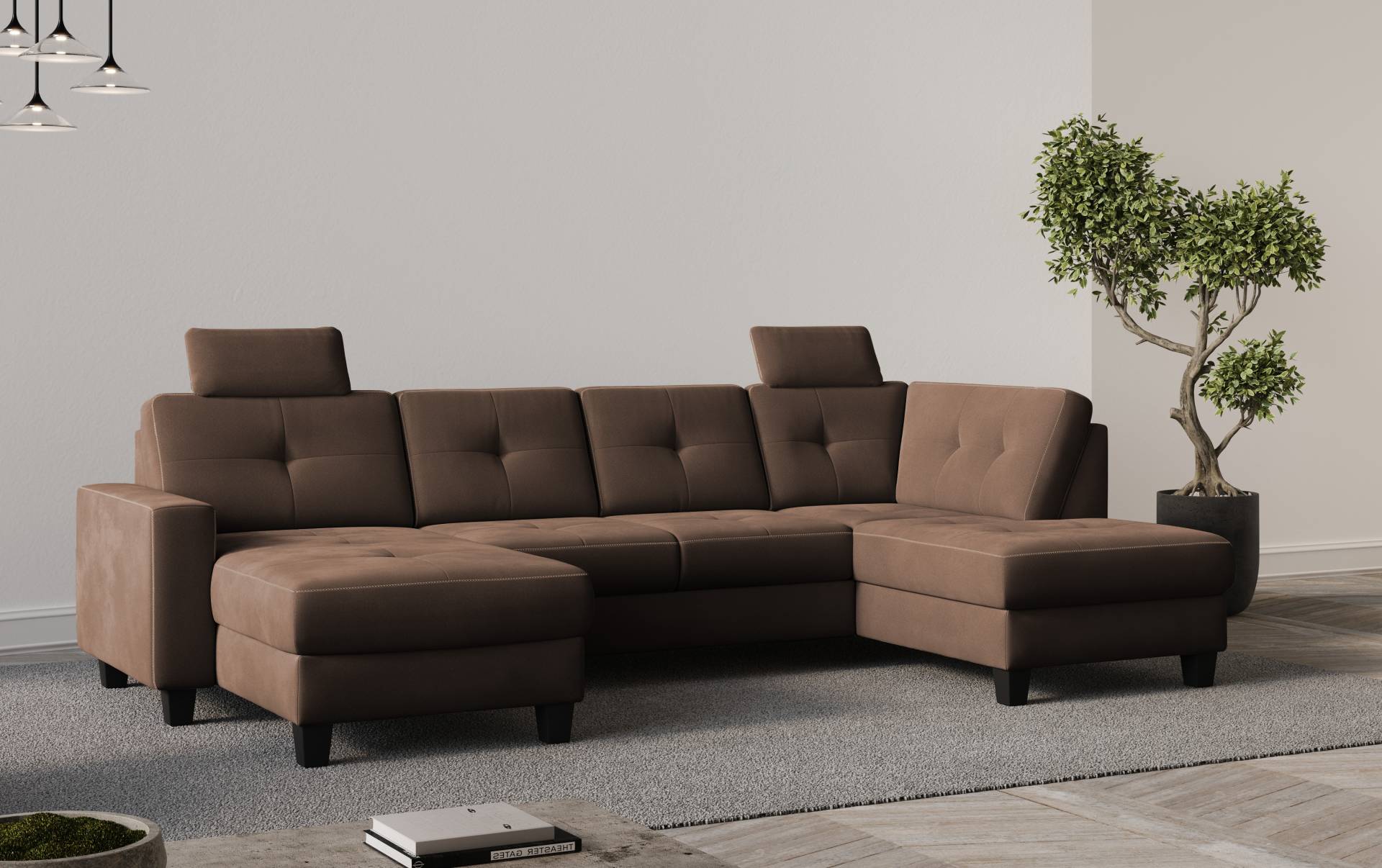 Places of Style Wohnlandschaft »Varese«, Kreuznaht in beige von PLACES OF STYLE