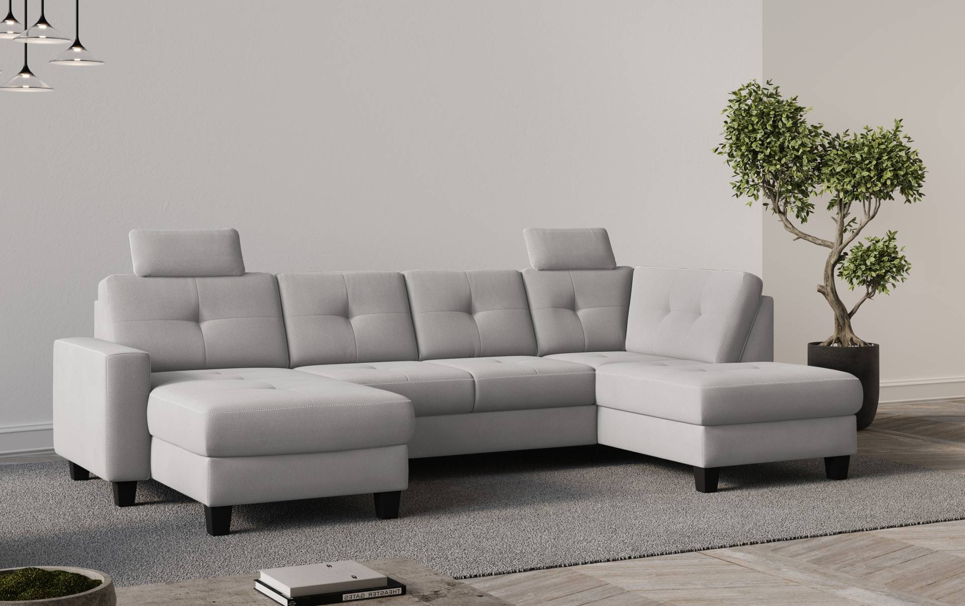 Places of Style Wohnlandschaft »Varese«, Kreuznaht in beige von PLACES OF STYLE
