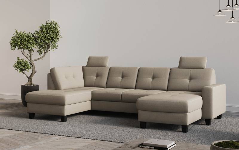 Places of Style Wohnlandschaft »Varese«, Kreuznaht in beige von PLACES OF STYLE