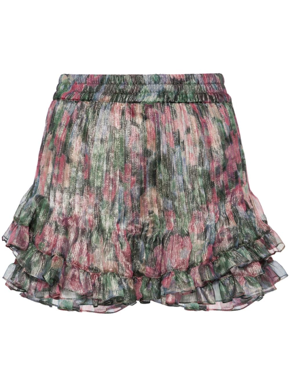 PNK floral-print silk mini shorts - Green von PNK