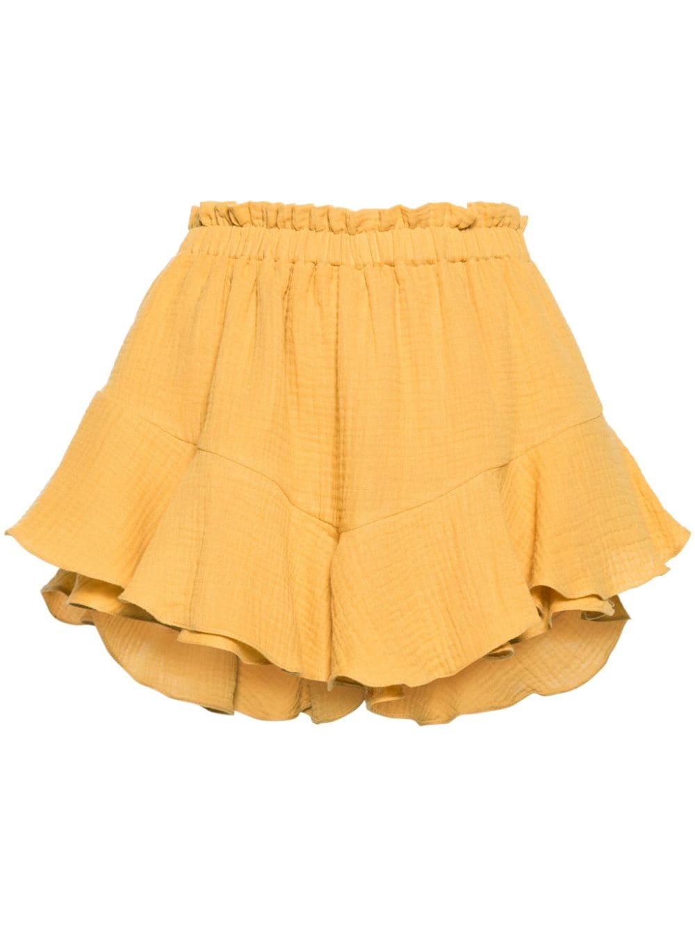 PNK ruffled cotton shorts - Yellow von PNK