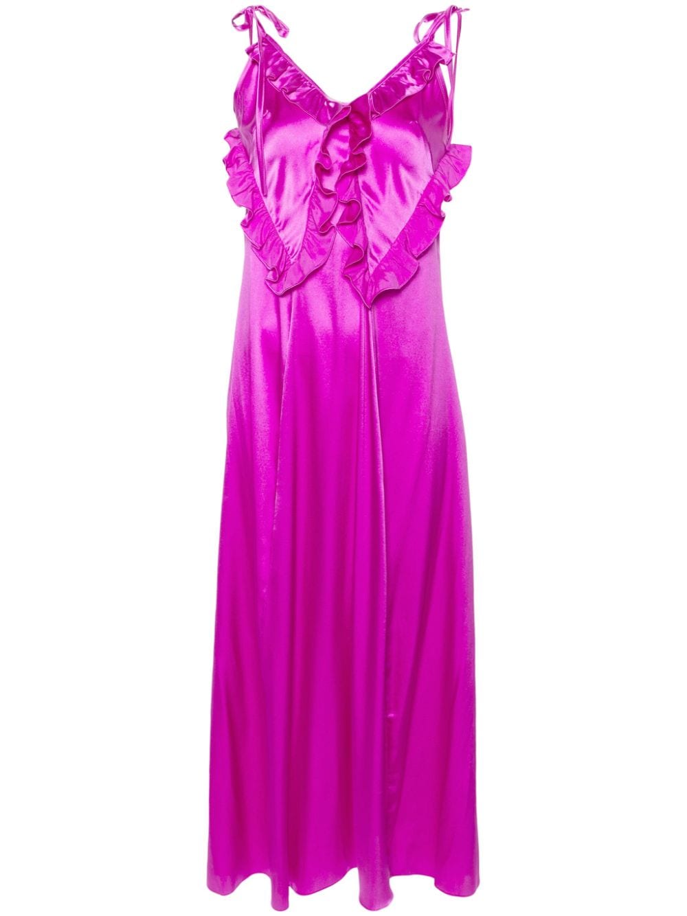 PNK ruffled-detailed silk maxi dress - Purple von PNK