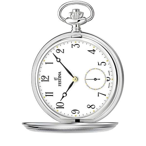 Klassik Taschenuhr Handaufzug, Silber Numbers Flora Klassik Taschenuhr Handaufzug, Silber Numbers Flora von POCKET
