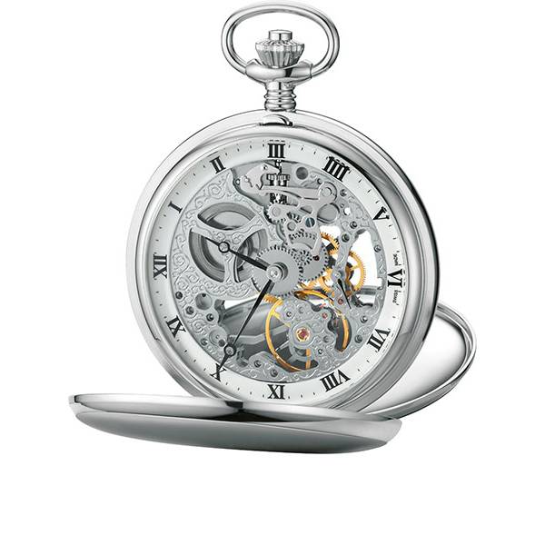 Klassik Taschenuhr Handaufzug, Skelett Doppelsavonette Klassik Taschenuhr Handaufzug, Skelett Doppelsavonette von POCKET