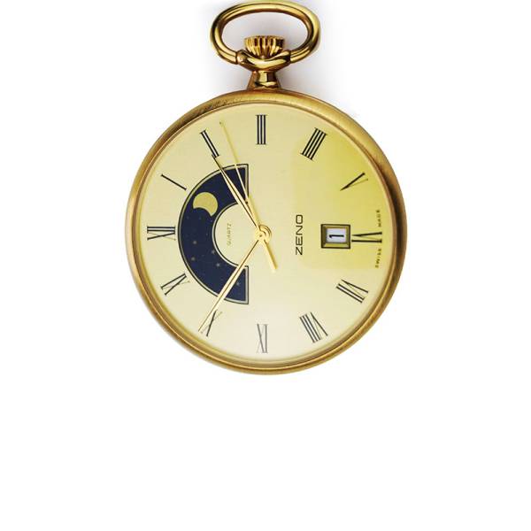 Mondphasen Taschenuhr, Quartz vergoldet römisch Mondphasen Taschenuhr, Quartz vergoldet römisch von POCKET
