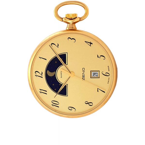 Mondphasen Taschenuhr, Quartz vergoldet Mondphasen Taschenuhr, Quartz vergoldet von POCKET