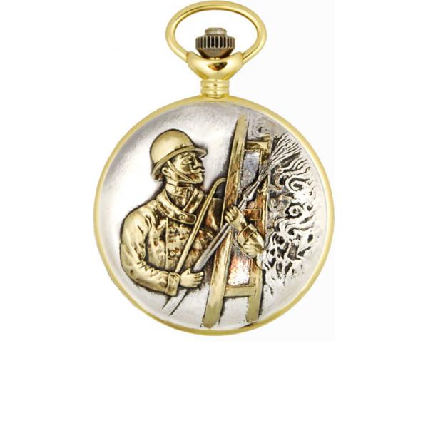Retro Taschenuhr Handaufzug, Feuerwehr bicolor Retro Taschenuhr Handaufzug, Feuerwehr bicolor von POCKET