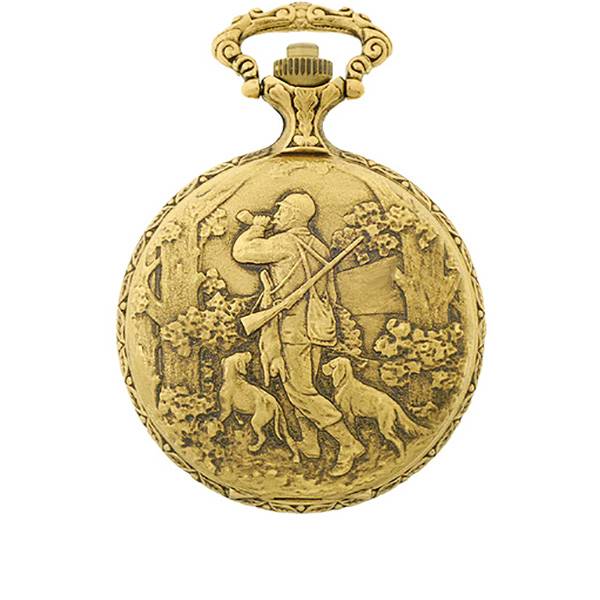 Vintage Taschenuhr Handaufzug, Jäger mit Hunden broncé Vintage Taschenuhr Handaufzug, Jäger mit Hunden broncé von POCKET