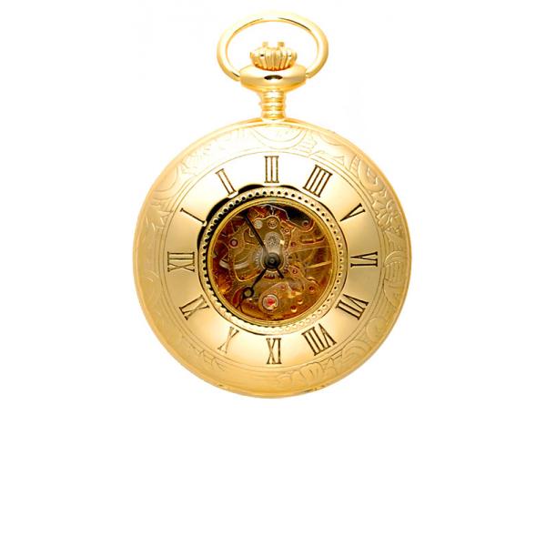 Skelett Taschenuhr Handaufzug, Demisavonete gold Skelett Taschenuhr Handaufzug, Demisavonete gold von POCKET