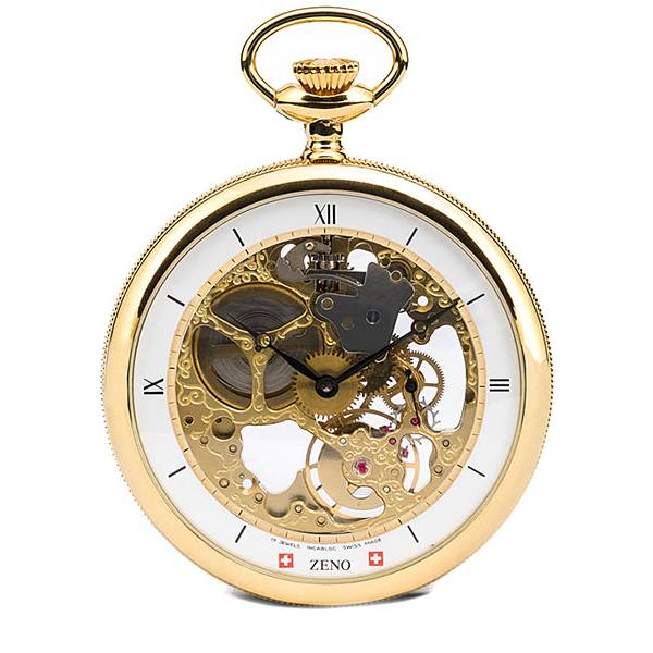 Skelett Taschenuhr Handaufzug, Zeno XL von POCKET