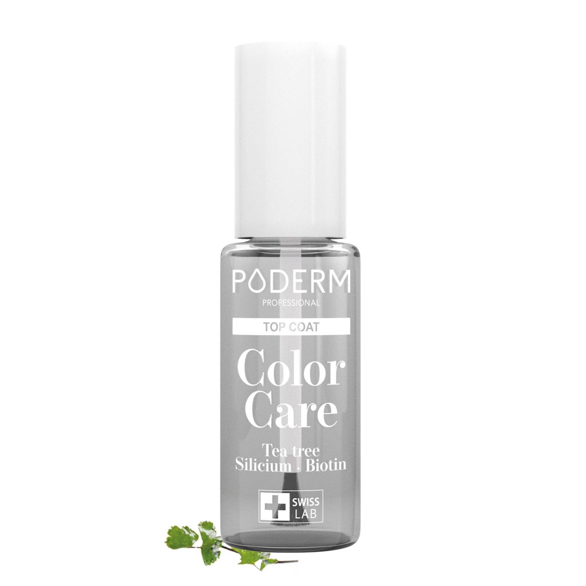 Top Coat Mit Teebaum, Silizium Und Biotin - Langanhaltender Nagellack - Von Podologen Empfohlen - 100% Naturel&vegan - Swiss Made Unisex Transparent 8ml von PODERM