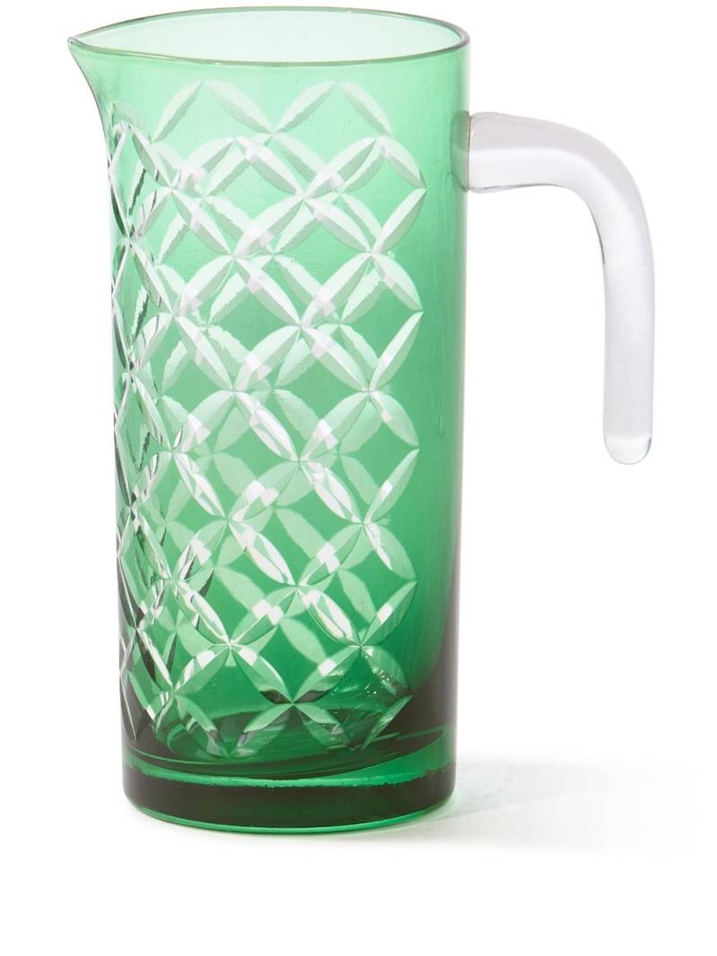 POLSPOTTEN Cuttings glass pitcher (1L) - Green von POLSPOTTEN