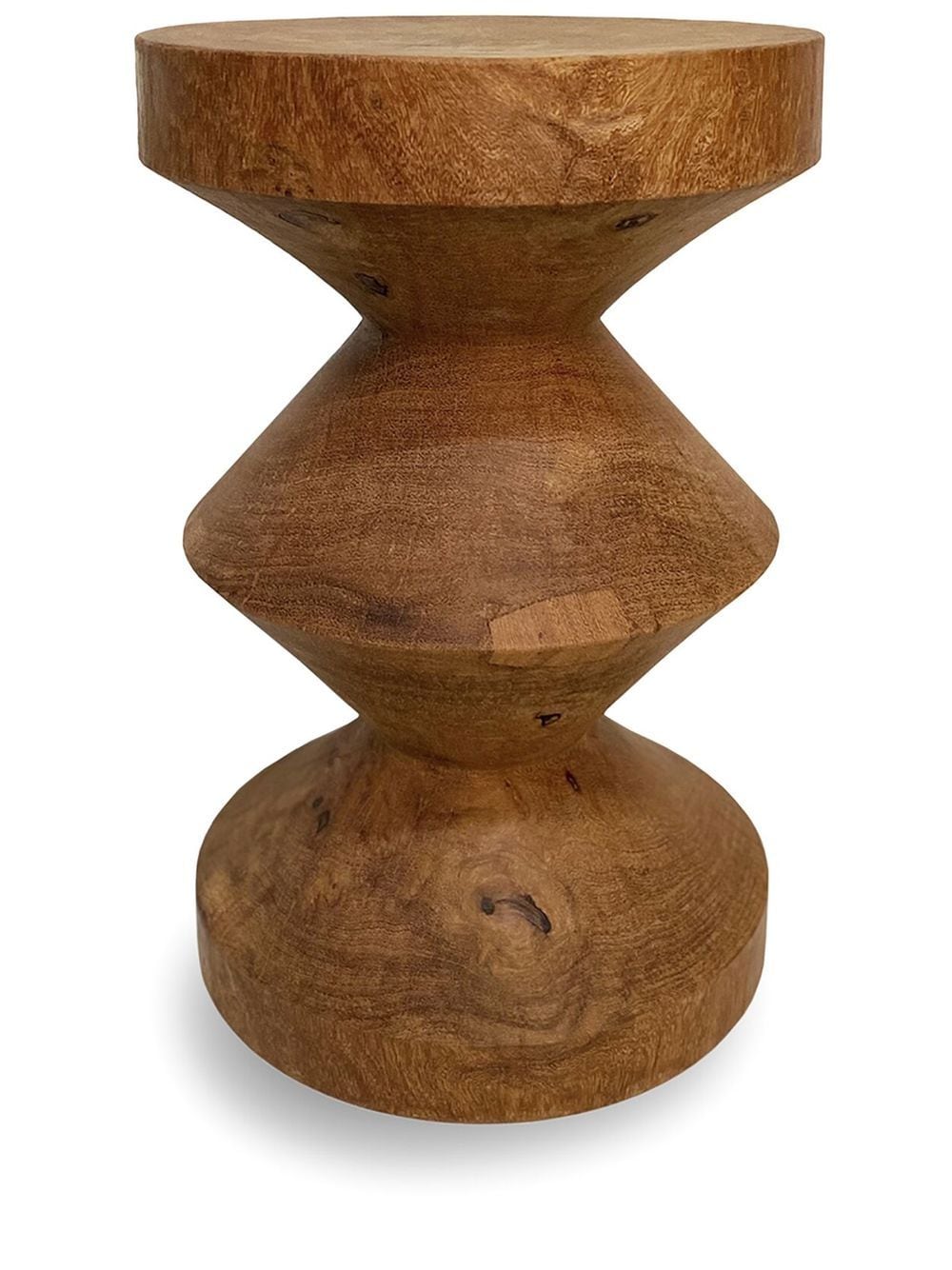 POLSPOTTEN Zig Zag wooden stool (45cm x 29cm) - Brown von POLSPOTTEN