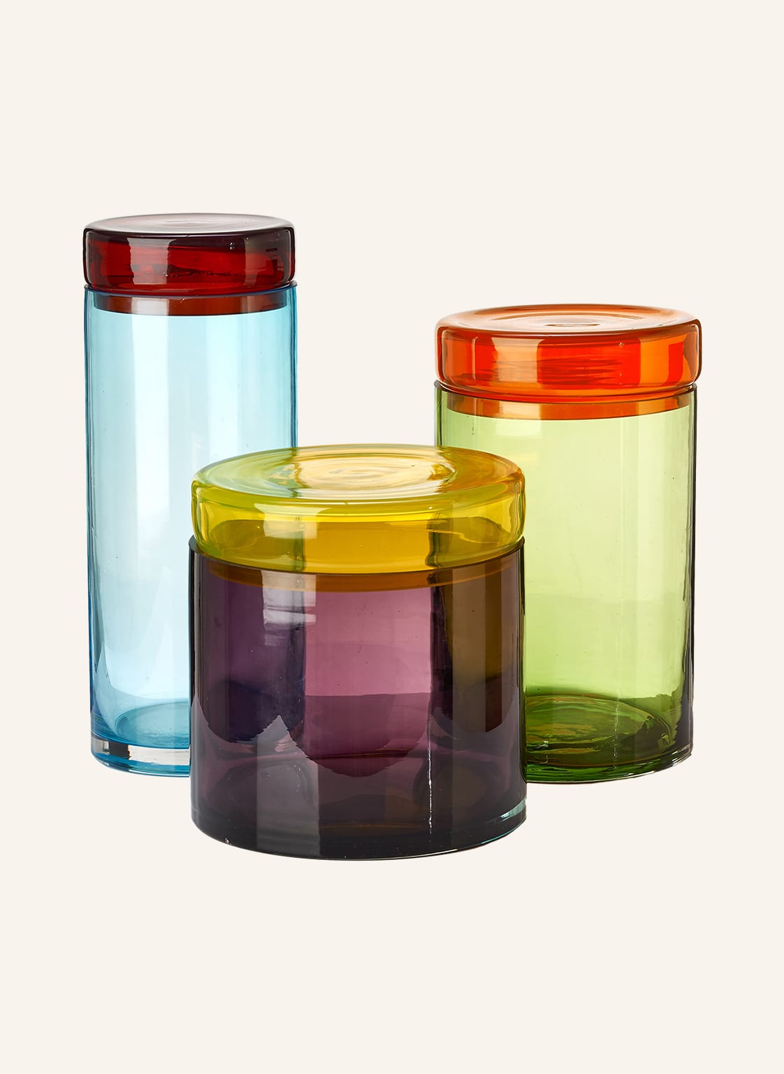 Polspotten 3er-Set Aufbewahrungsdosen Caps&Jars rot Polspotten 3er-Set Aufbewahrungsdosen Caps&Jars rot von POLSPOTTEN