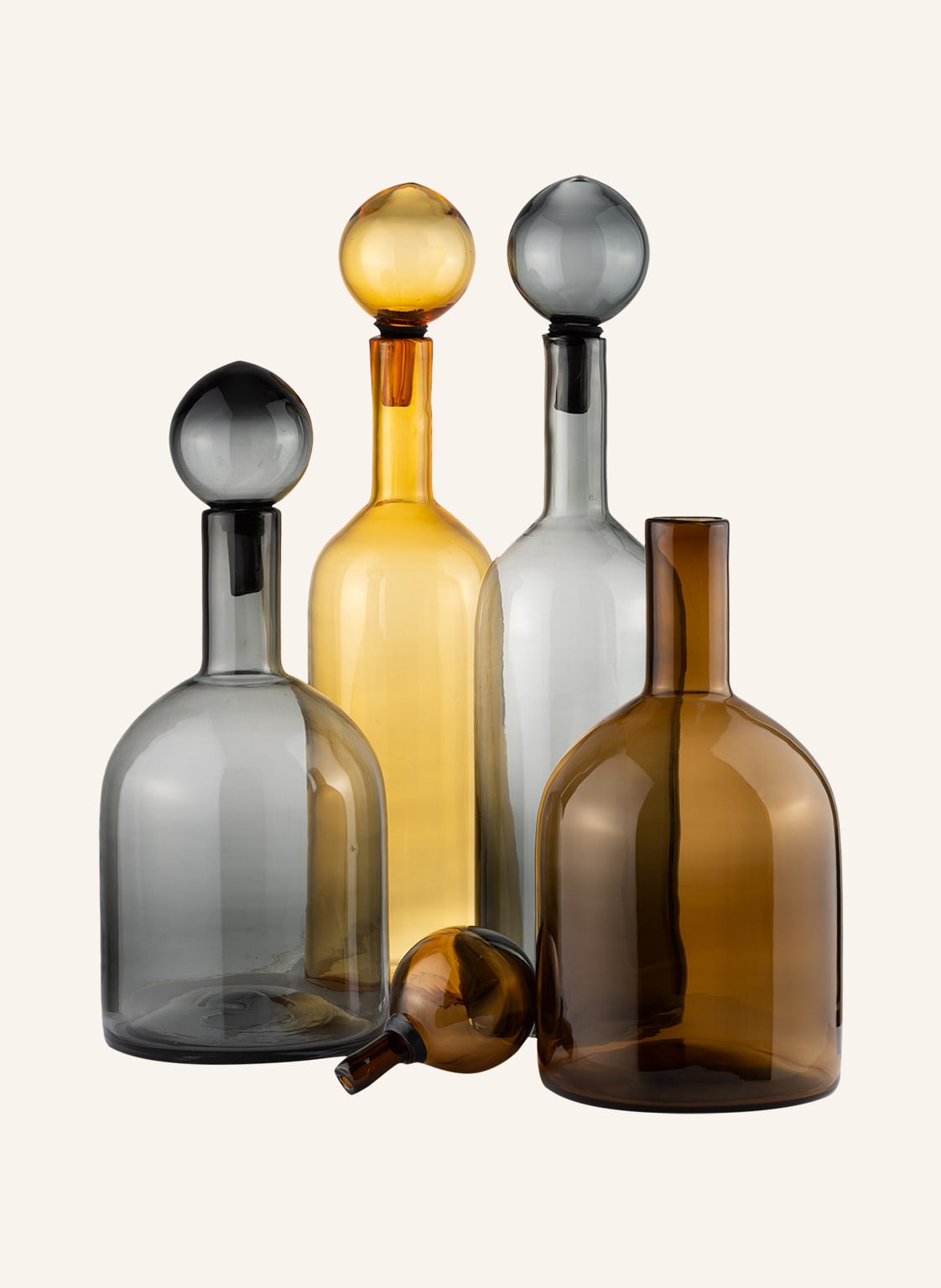 Polspotten 8-Tlg. Flaschen-Set Bubbles And Bottles grau von POLSPOTTEN