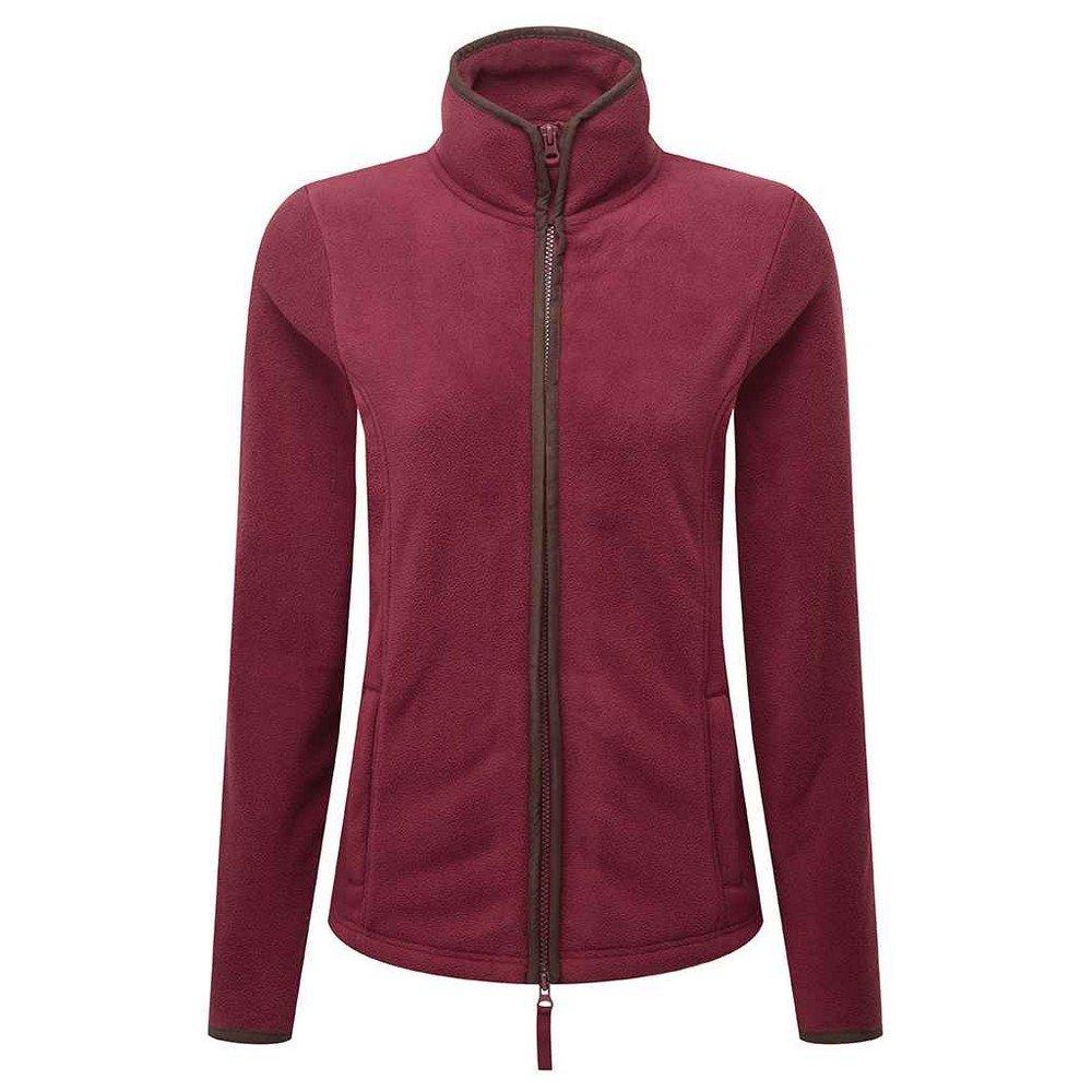 Artisan Fleecejacke Kontrastbesatz Damen Weinrot 3XL von PREMIER