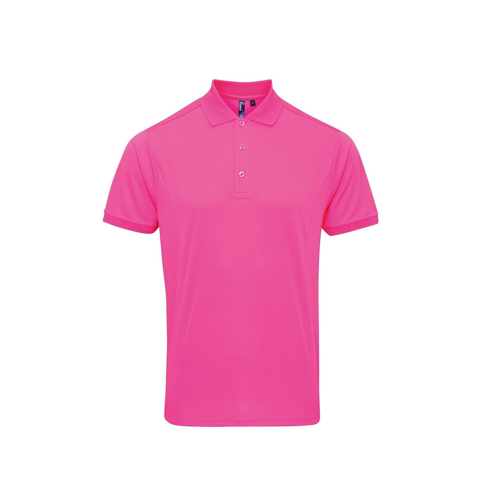 Coolchecker Pique Kurzarm Polo Tshirt Herren Pink L von PREMIER