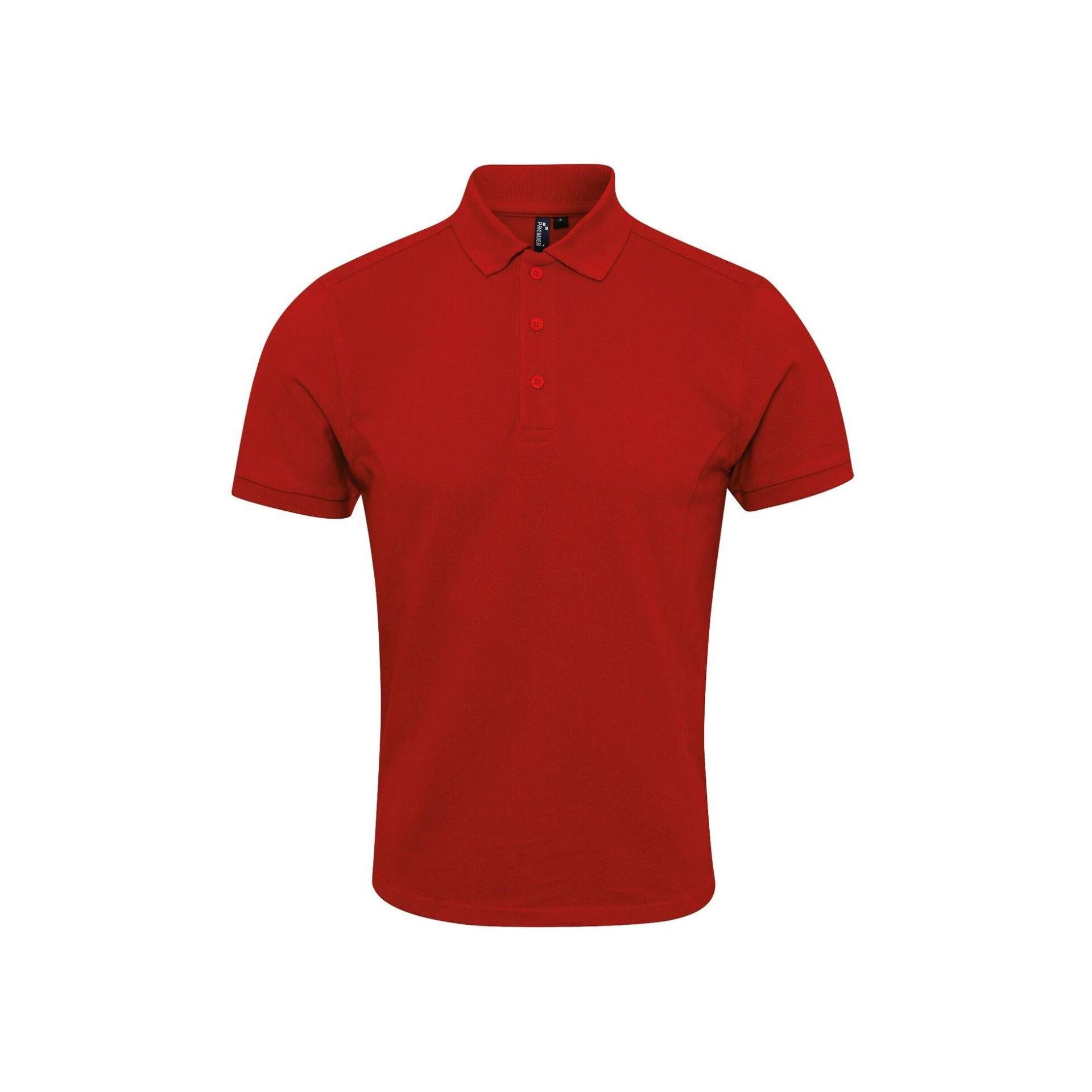 Coolchecker Piqué Poloshirt Herren Rot Bunt 4XL von PREMIER