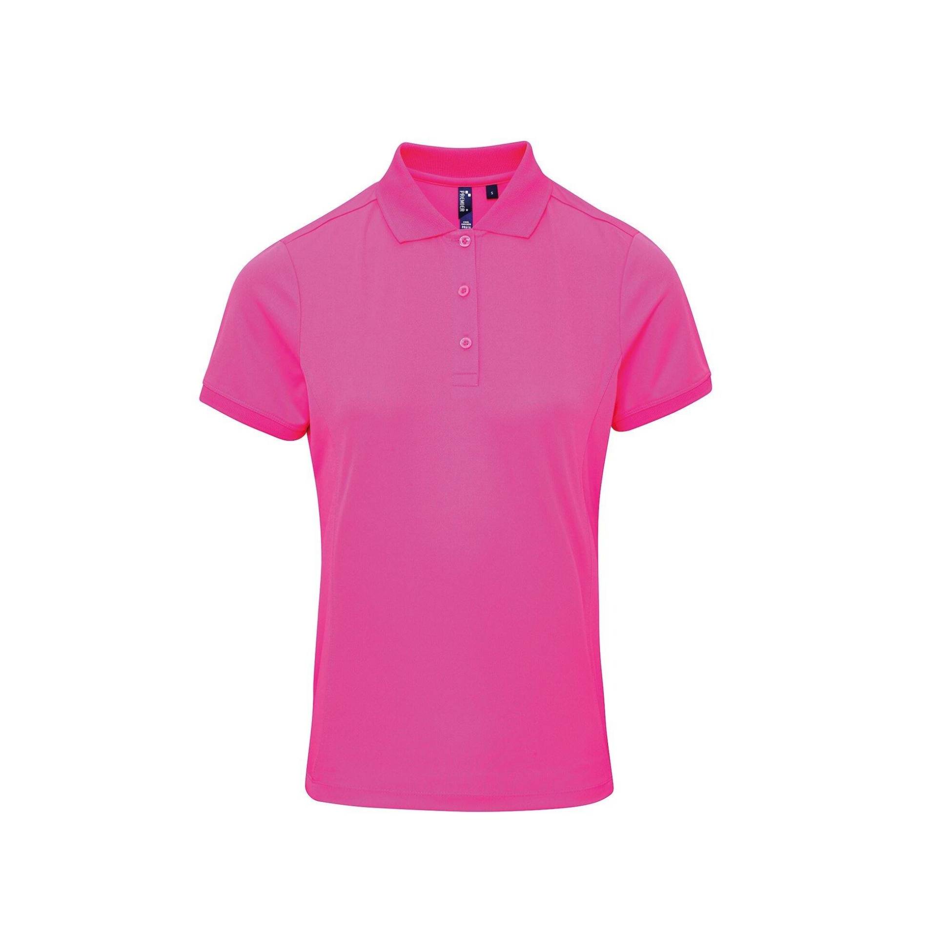 Coolchecker Piqué Poloshirt Polohemd, Kurzarm Damen Pink XXL von PREMIER