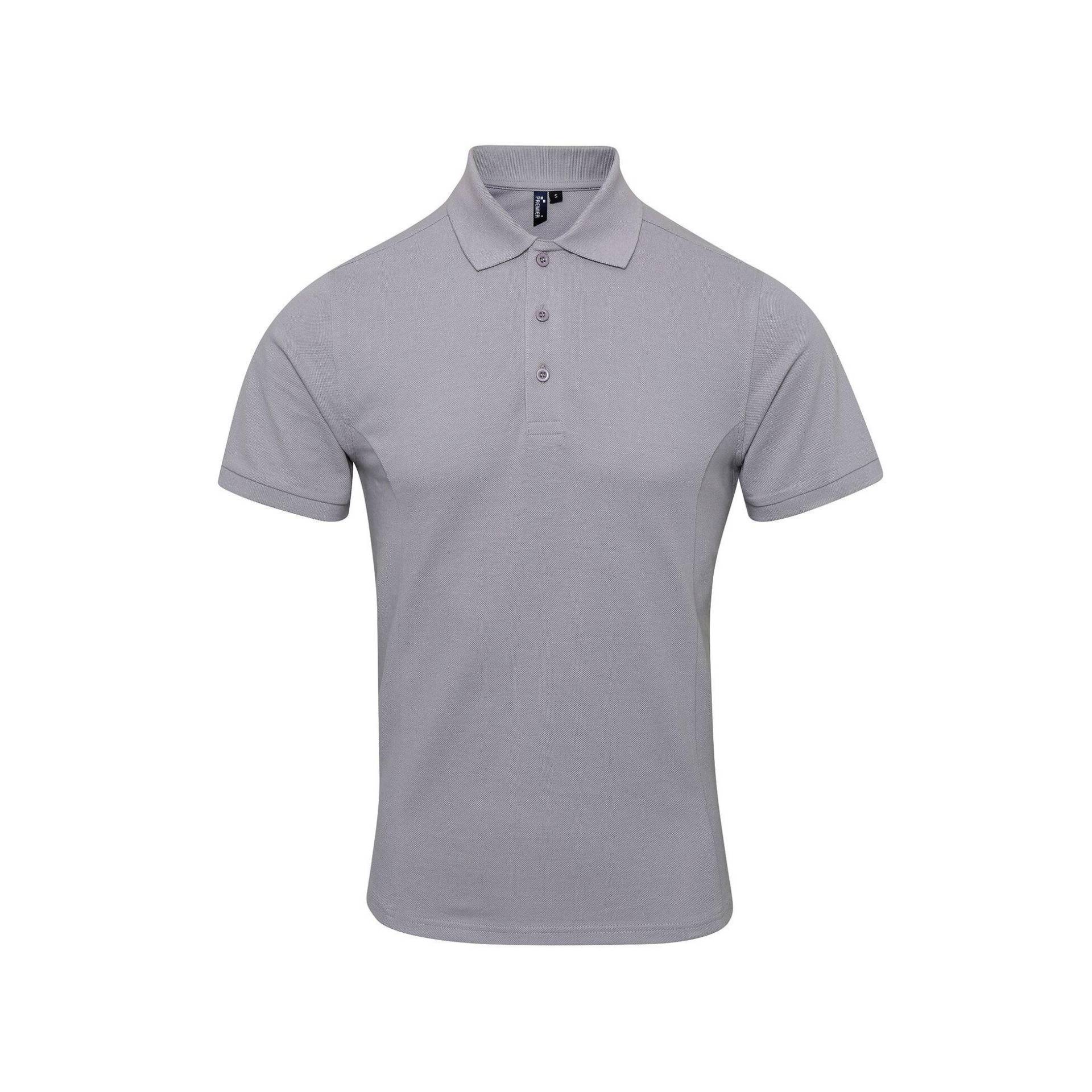 Coolchecker Piquépoloshirt Mit Coolplus Herren Silber XL von PREMIER