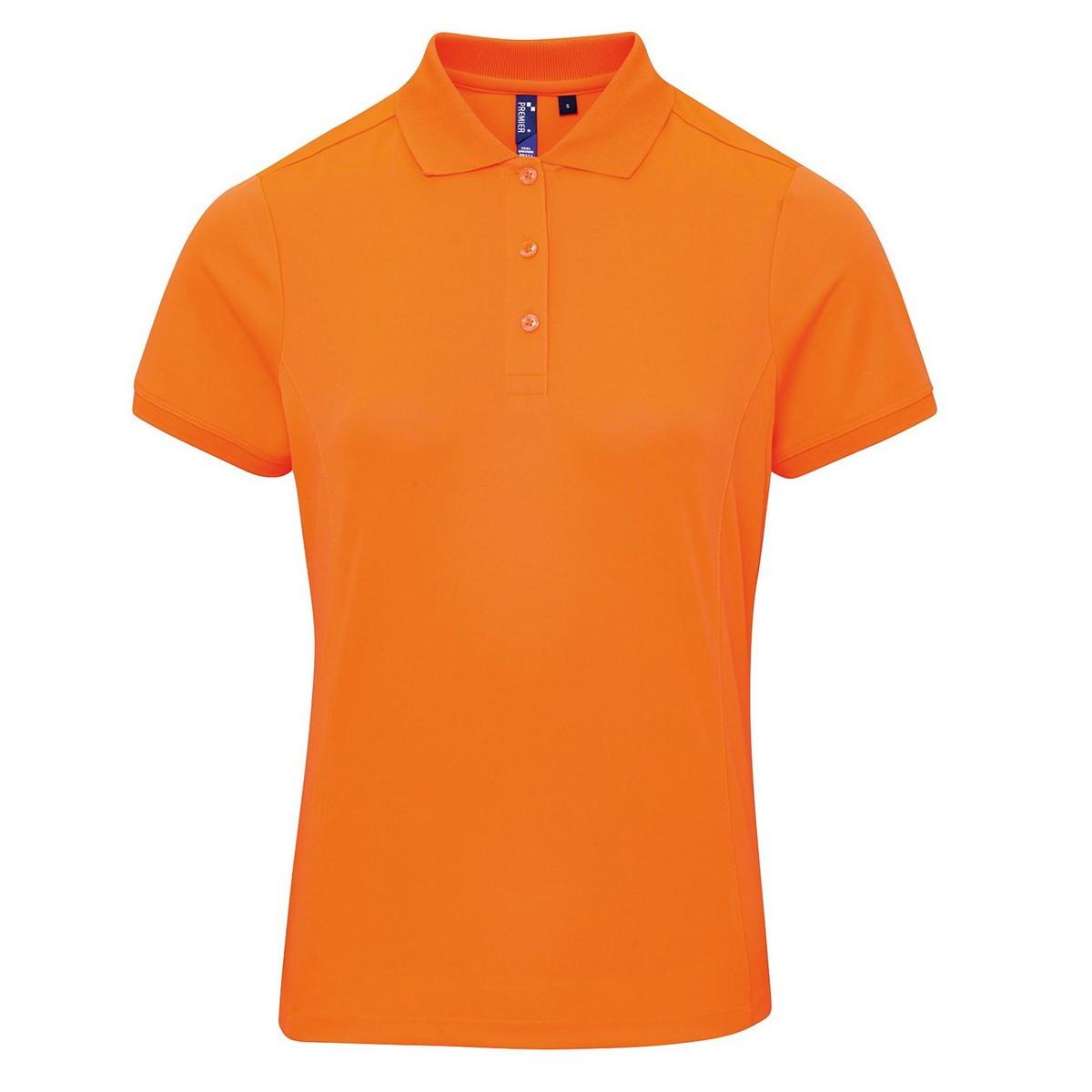 Coolchecker Poloshirt Damen Orange 36 von PREMIER